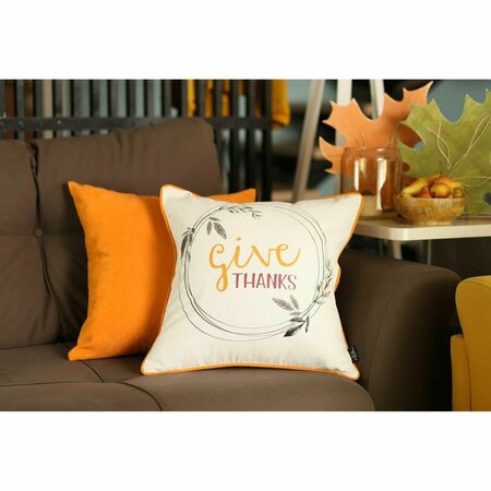 GFANCY FIXTURES Thanksgiving Pie Printed Decorative Throw Pillow Cover, Multi Color - 18 x 18 in. GF3679305